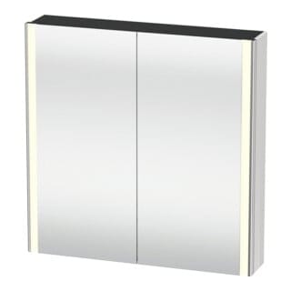 Duravit Uni-Spiegelschrank XSquare Steckd. CH 80x80x15,5cm, w matt, 2 Tür, LED, wandhängend