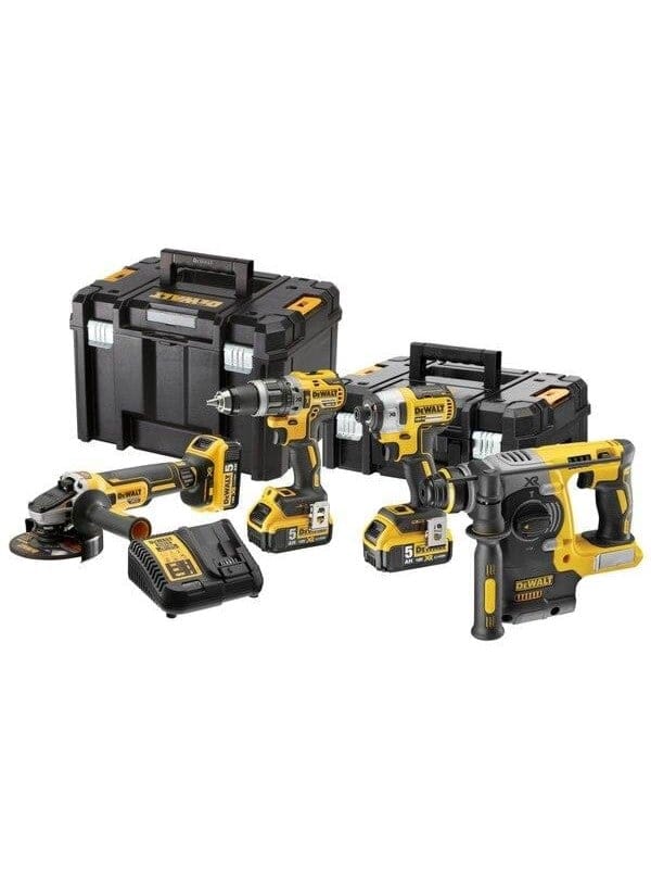 DEWALT Akku-Schlagbohrschrauber-Set 18V / 5Ah DCD 796, DCF 887, DCH 273, DCG 405, DCB 184