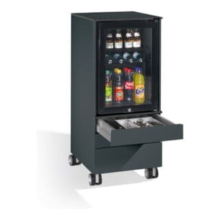 C+P Kühlschrank-Caddy Asisto für Besteck und Geschirr, H1150xB500xT600mm Schwarzgrau