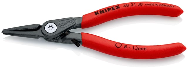 Knipex - 48 31 J0 Präzisions-sicherungsringzange Für Innenringe In Bohrungen Mit Überdehnungsschutz Mit Rutschhemmendem Kunststoff Überzogen Grau Atramentiert 140 Mm