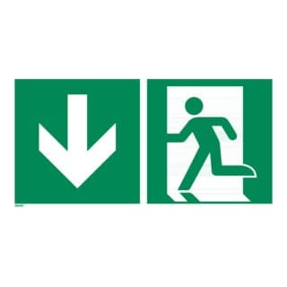 Rettungszeichen Notausgang abwärts, Typ: 15300