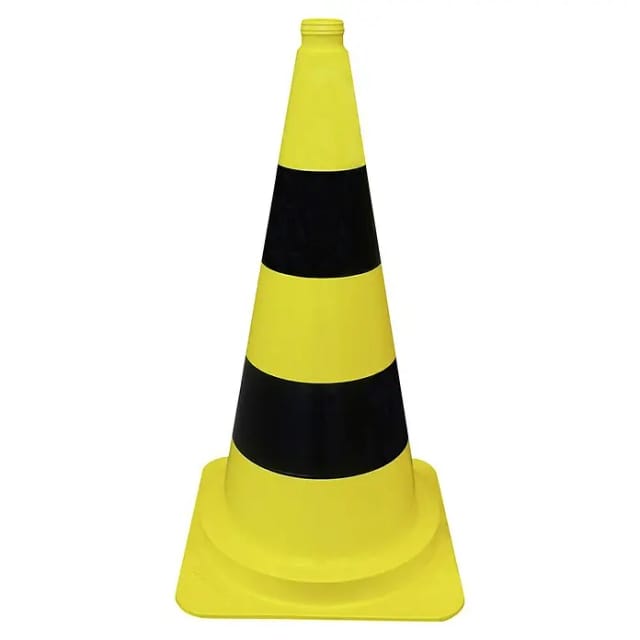 Schake Leitkegel tagesleuchtend, gelb / schwarz, Höhe: 320 mm