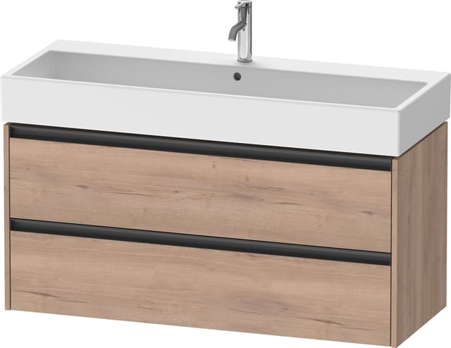 Duravit Waschtischunterschrank Ketho.2 118,4x46cm, Ei marm., 2 Schub., wandhängend