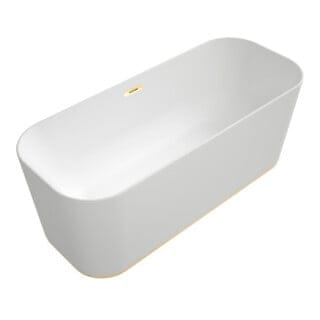 V&B Rechteck-Freistehwanne FINION 170x70cm, stone white, gold