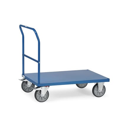 fetra Schiebebügelwagen 2500B mit Blechplattform - Tragkraft 500kg TPE-Reifen