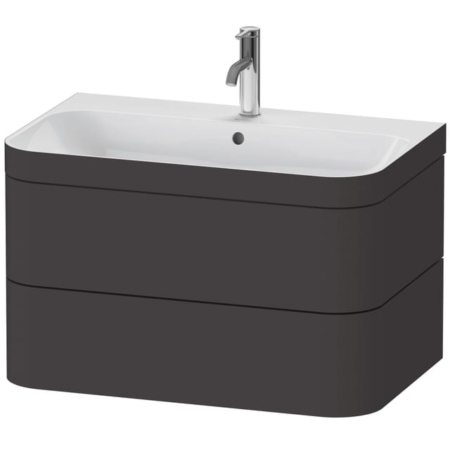 Duravit Möbelwaschtisch-Unterschrank Happy D.2 Plus 77,5x49cm, 1 HL, graph matt, 2 Schubk.