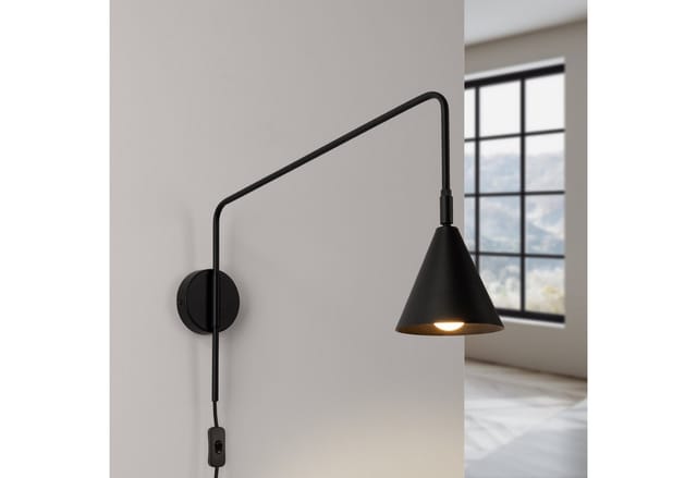 Wandleuchte Nox Schwarz 1xe14 Neutralweiß 14cm Sollux