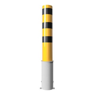 Schake Absperrpfosten Typ 40191HBG, herausnehmbar, ohne Verschluss, Ø 193mm, Gesamtlänge:1500mm, beschichtet, gelb / schwarz