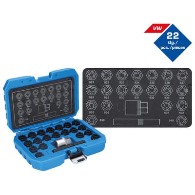 Brilliant Tools Felgenschloss-Sortiment für VW, 22-tlg