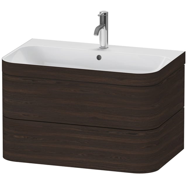 Duravit Möbelwaschtisch-Unterschrank Happy D.2 Plus 77,5x49cm, 1 HL, Nussb geb., 2 Schubk.