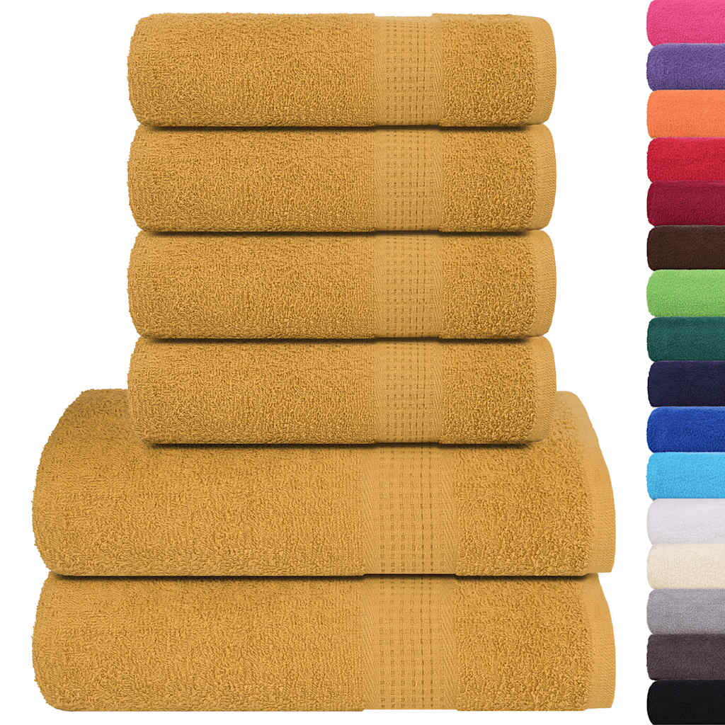 6-tlg. Handtuch-set Golden 360 G/m² 100% Baumwolle Vidaxl