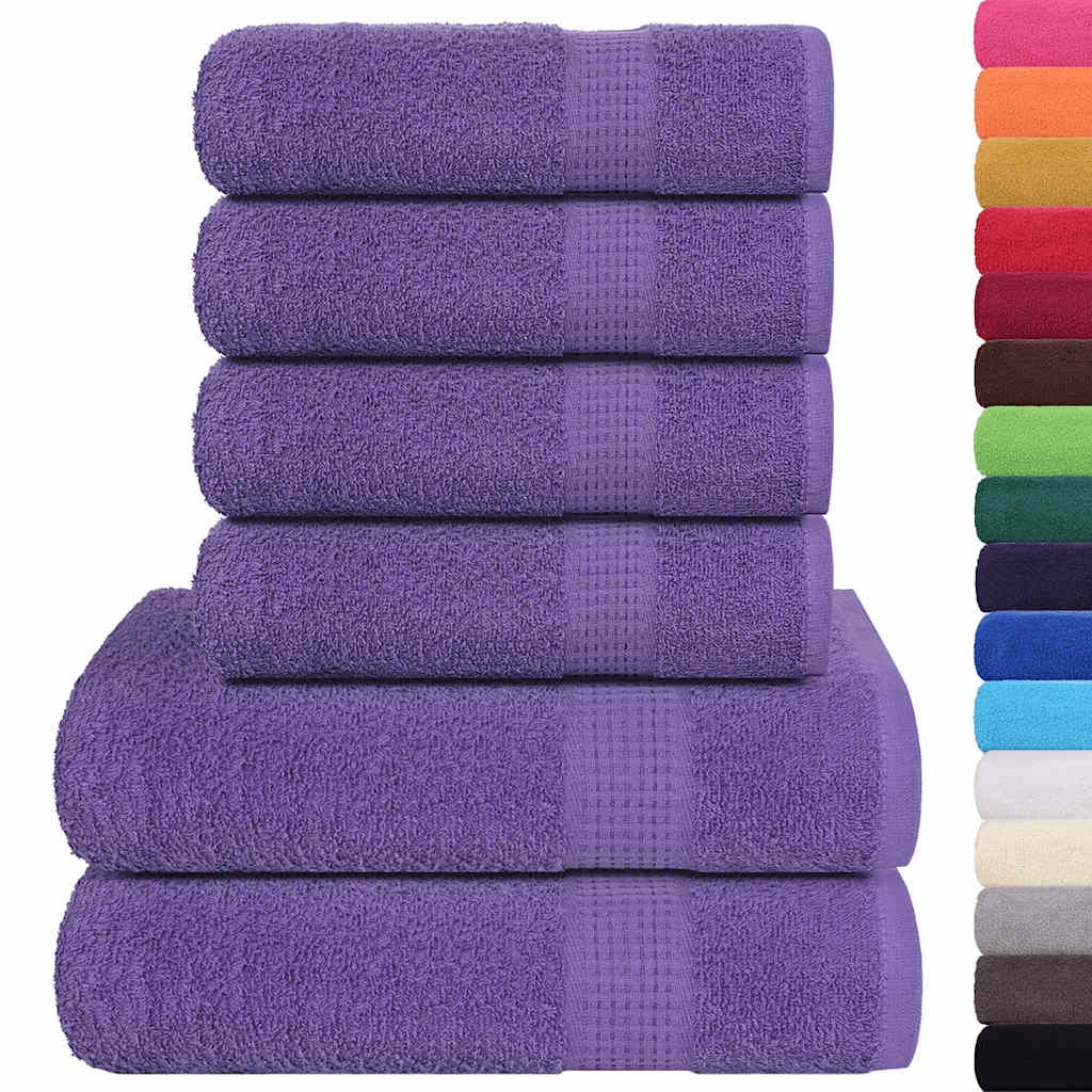 6-tlg. Handtuch-set Lila 360 G/m² 100% Baumwolle Vidaxl