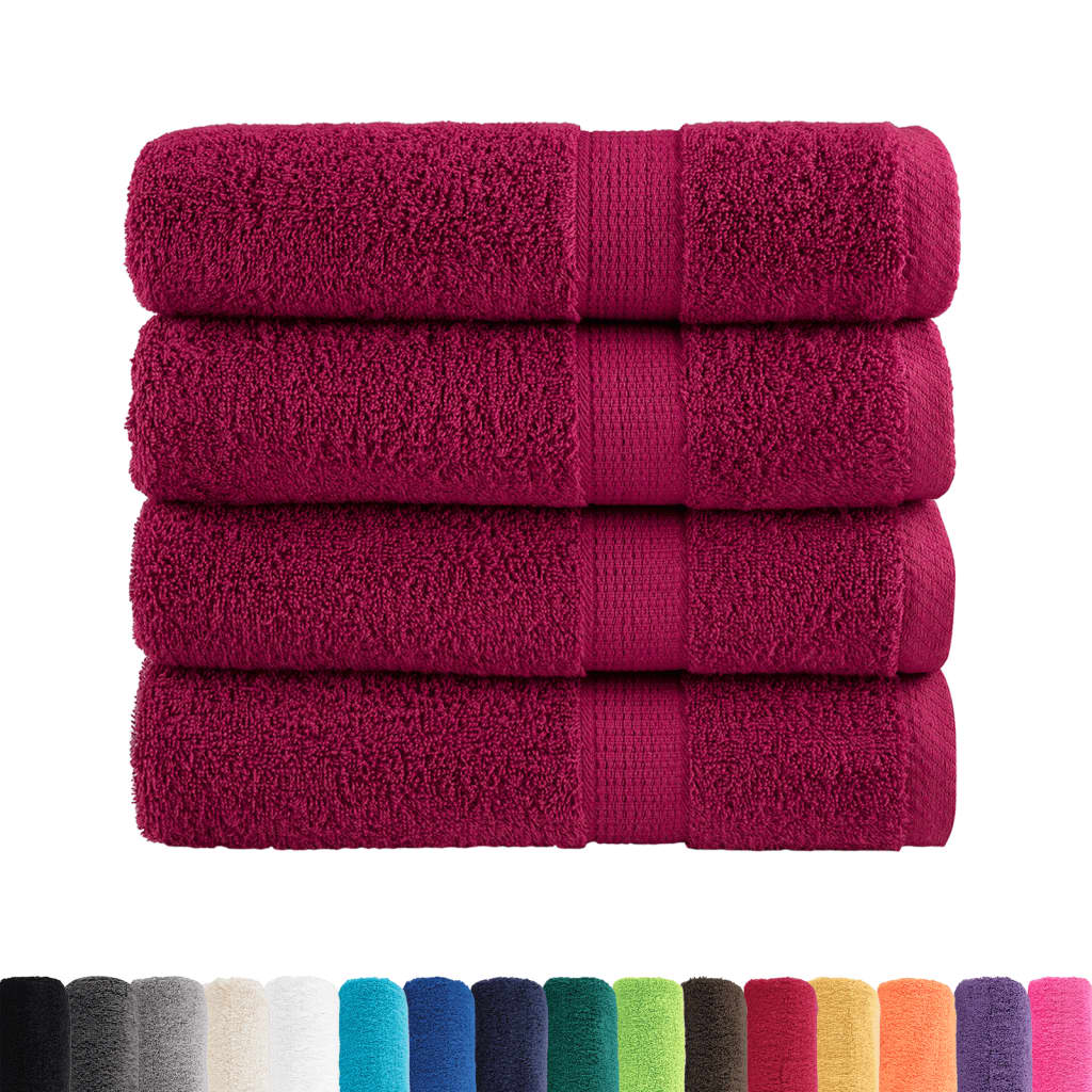 Premium-duschtücher Solund 4 Stk. Bordeaux 70x140 Cm 600 G/m² Vidaxl