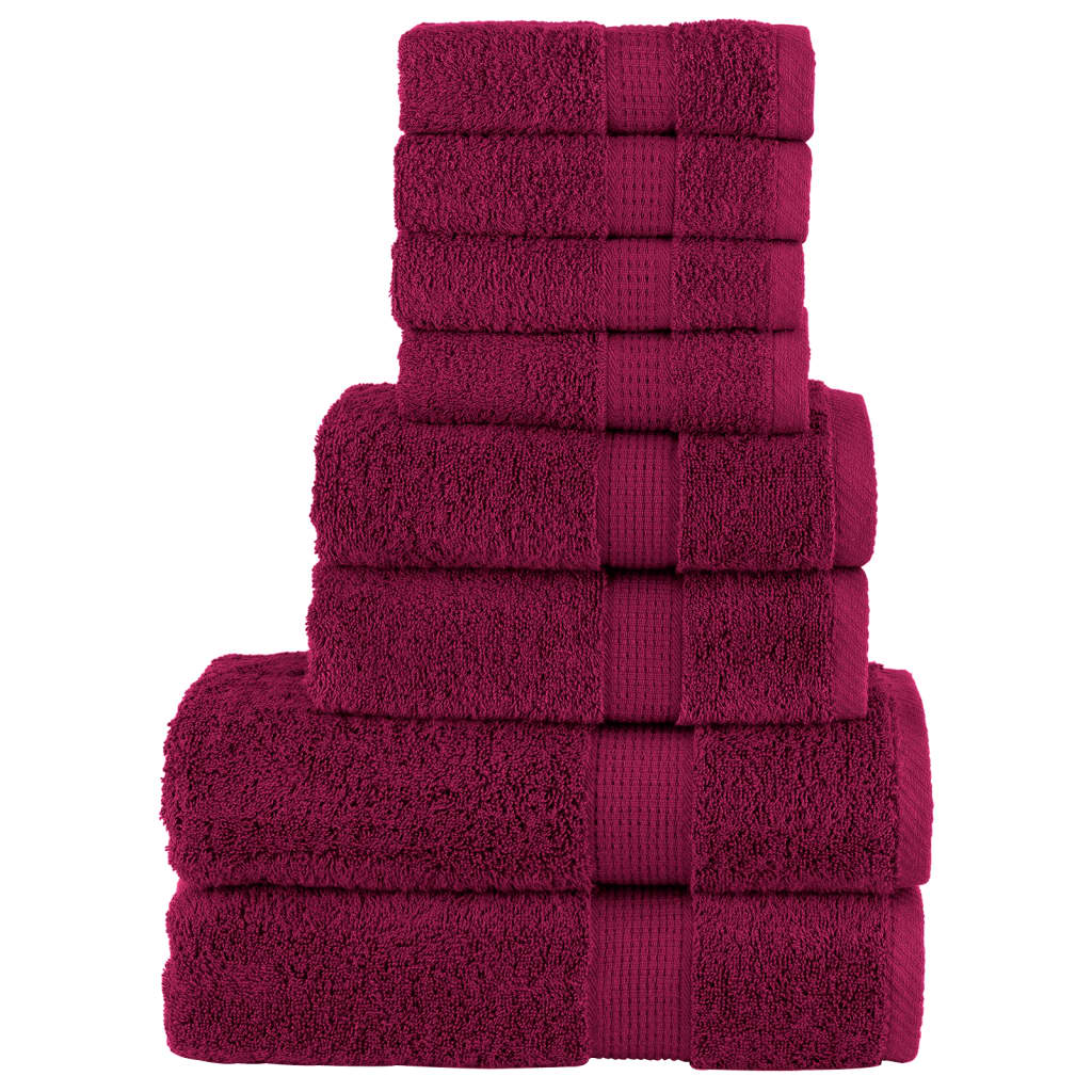 8 Tlg. Premium-handtuch-set Solund Bordeaux 600 G/m² Vidaxl
