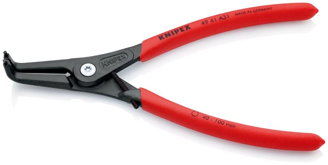 KNIPEX 49 41 A31 Präzisions-Sicherungsringzange für Außenringe auf Wellen mit rutschhemmendem Kunststoff überzogen grau atramentiert 210 mm