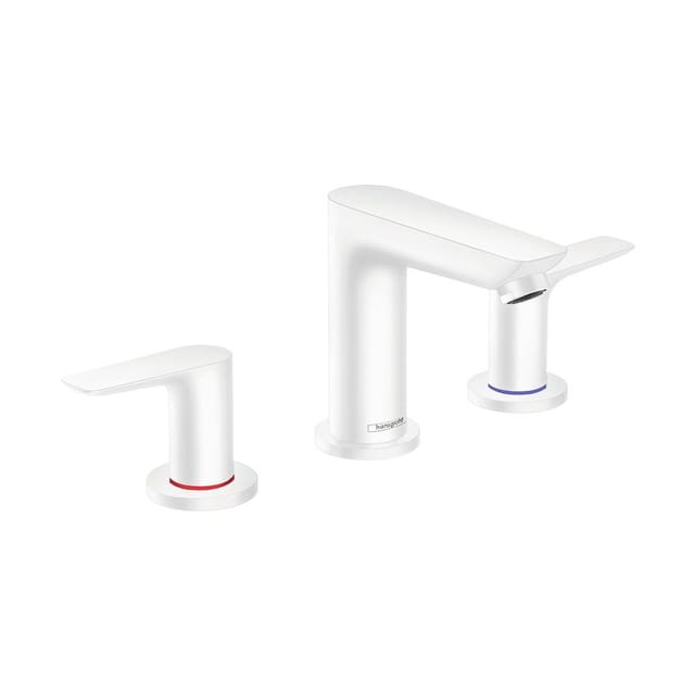hansgrohe 3-Loch-Waschtischarmatur Talis E mit Zugstangen-Ablaufgarnitur, mattweiß