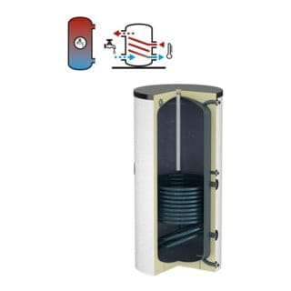 Flamco Standspeicher Duo 500 l, weiß, mit Isolierung