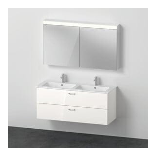 Duravit Möbel-Set XBase 130x49cm, WT 2HL, WTU 2 SBK, Spanplattenschraube, we. gl