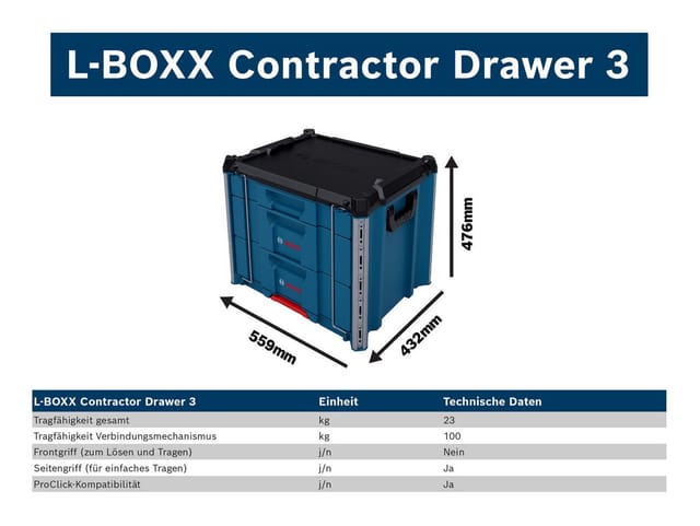 Bosch Koffersystem L-BOXX Contractor Drawer 3