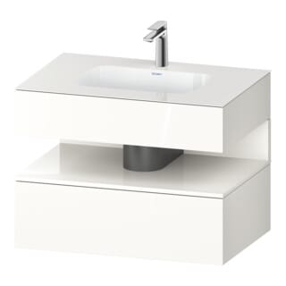 Duravit Einbauwaschtisch-Möbel-Set Qatego 80x55x60cm, we hgl, Konsolen-Waschtischunterbau