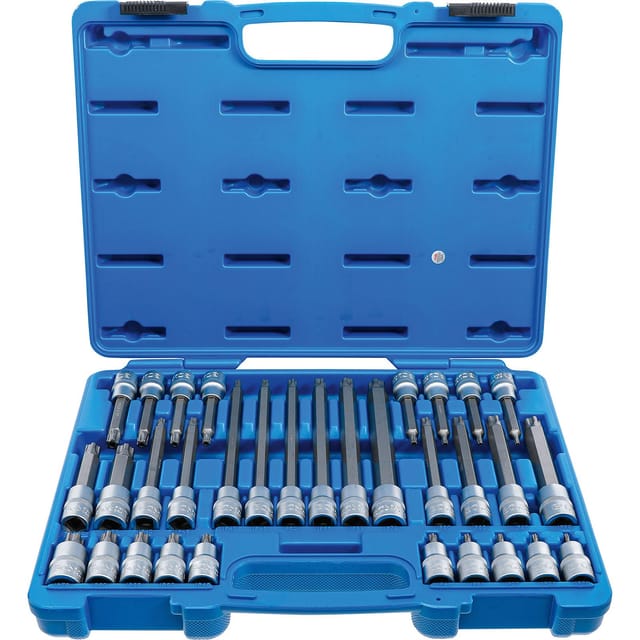BGS Bit-Einsatz-Satz Antrieb Innenvierkant 12,5 mm (1/2 Zoll) TPS-Profil (für TX Plus) mit Bohrung TPS20 - TPS70 32 teilig