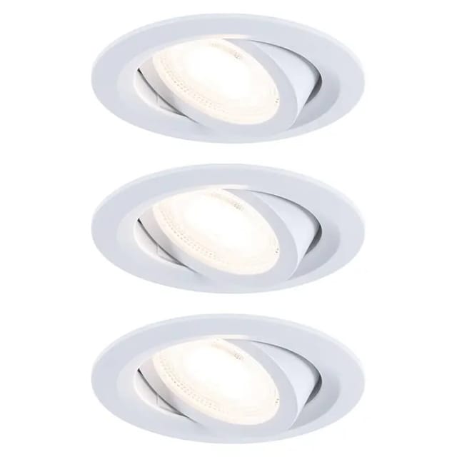 Paulmann LED-Einbauleuchten-Set rund FixedLED (Ø x H: 8,2 x 3,5 cm, Weiß, 3 Stk., Warmweiß)