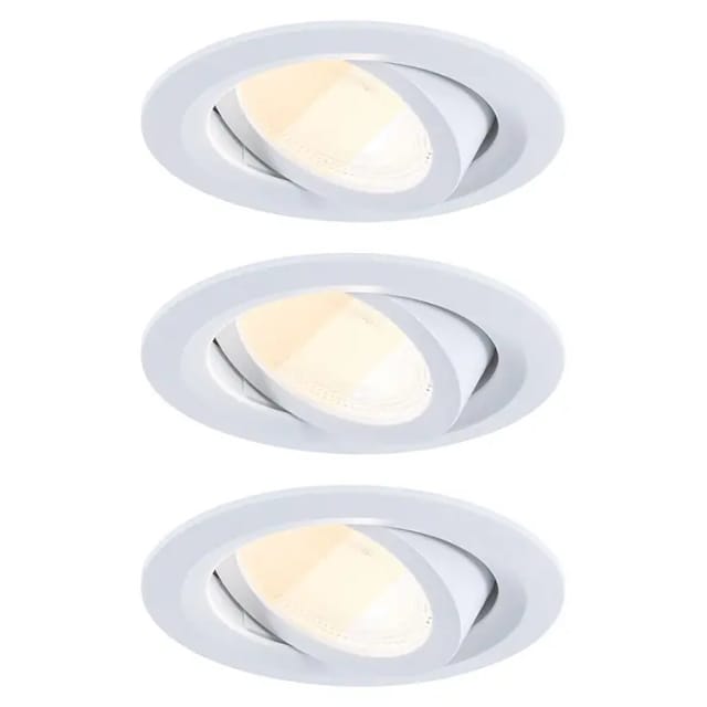 Paulmann LED-Einbauleuchten-Set rund FixedLED Whiteselect (4,7 W, Ø x H: 8,2 x 3,5 cm, Weiß, 3 Stk., Warmweiß)
