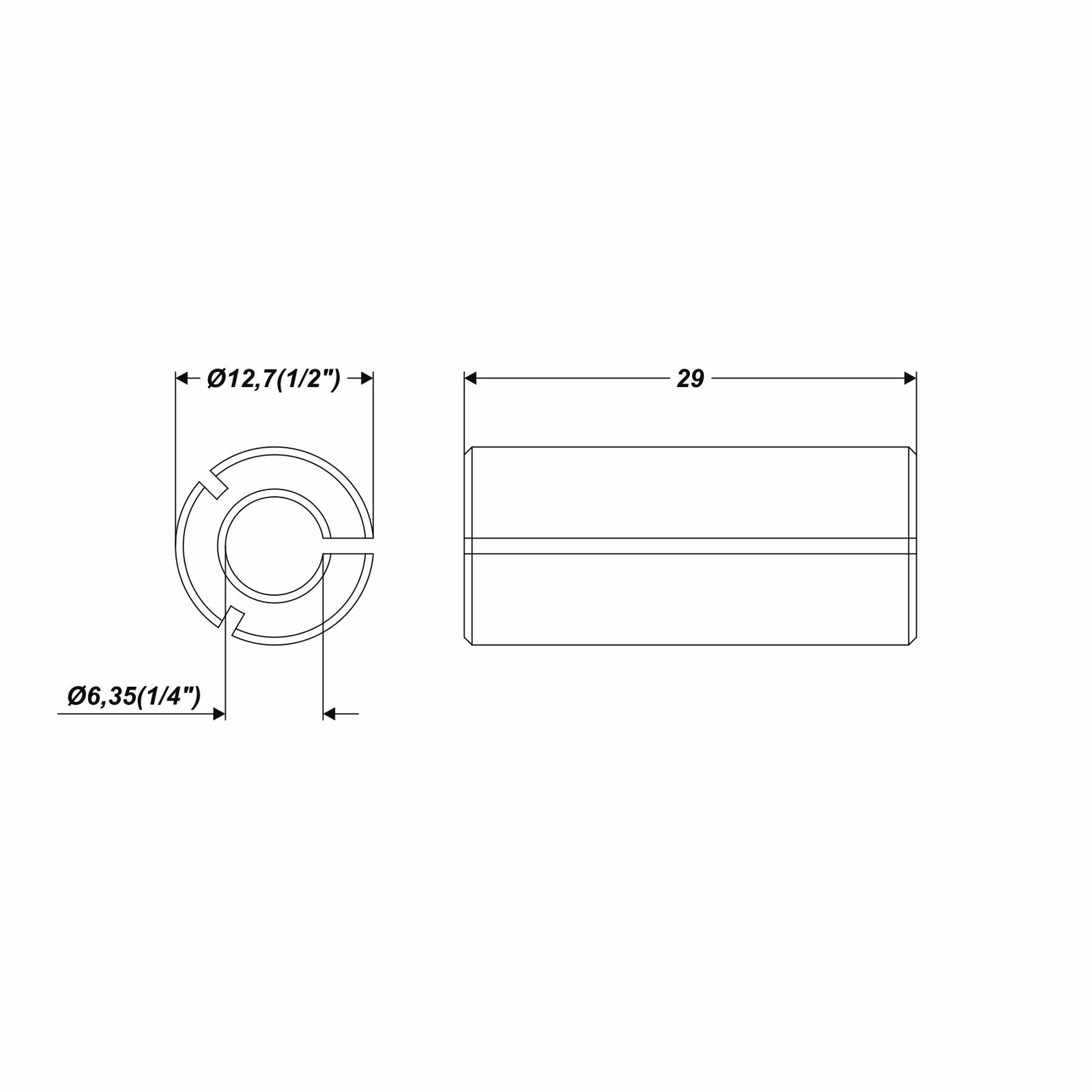 Reduzierhülse für Oberfräse 12,7mm auf 6,35mm 1/2" auf 1/4" Stabschleifer Bild 3