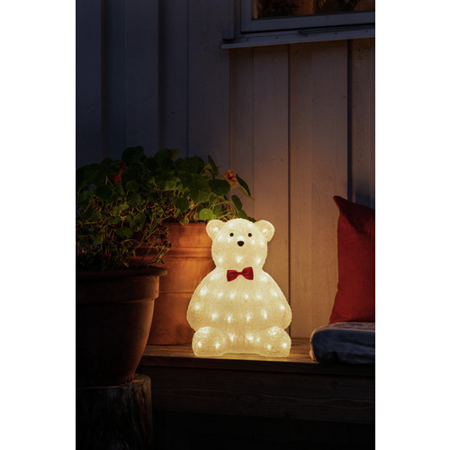 Konstsmide LED-Dekoration, Teddybär, Höhe: 38 cm, Außentrafo, weiß - weiss Bild 2