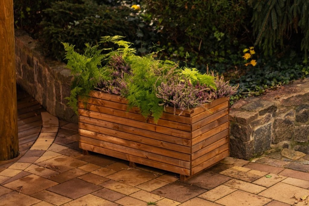 Upyard Pflanzkübel TerraBox Low Holz 100 x 50 cm natur inkl. Einlage Bild 2