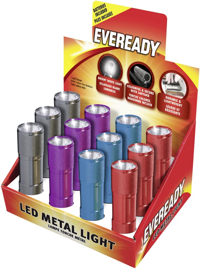 Eveready LED Taschenlampe Value 50 Lumen farblich sortiert