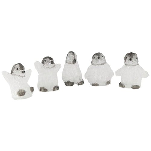 Konstsmide Weihnachtsfigur, Pinguin, Höhe: 12,5 cm, netz, weiß - weiss