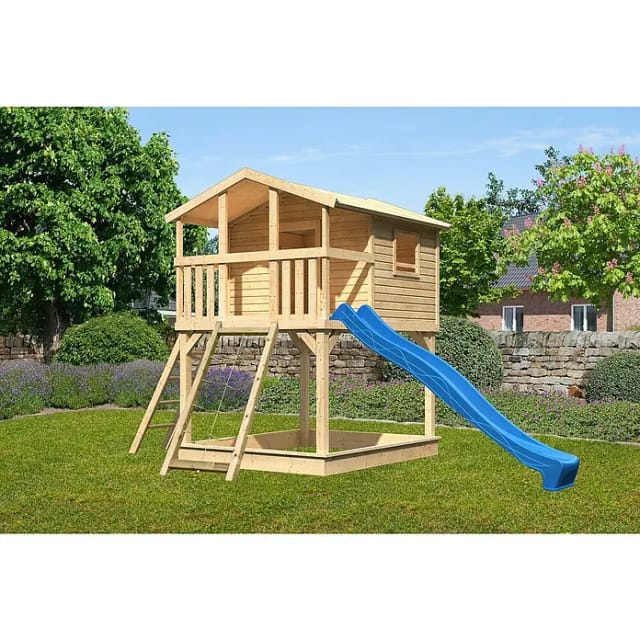 KARIBU Spielturm »Benjamin«, BxHxT: 225 cm x 309 cm x 250 cm, natur - braun