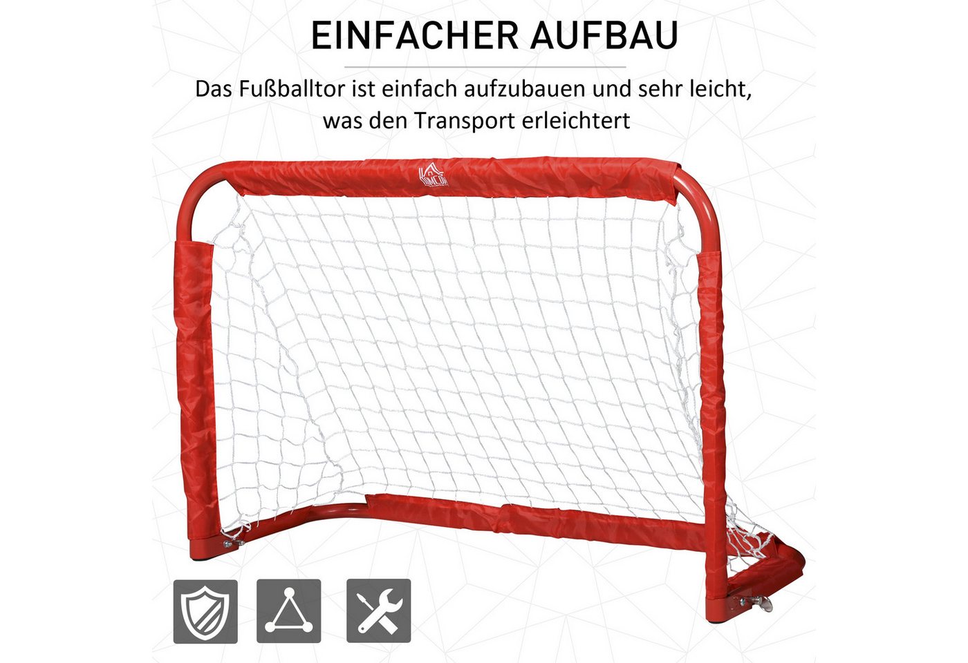 HOMCOM Fußballtor, rot, Stahl