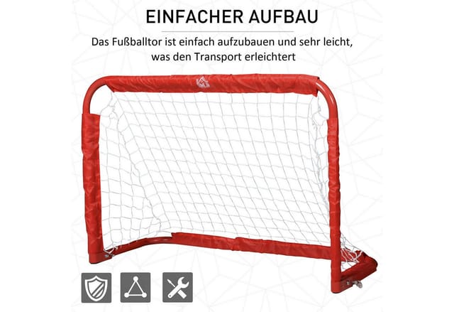 HOMCOM Fußballtor, rot, Stahl