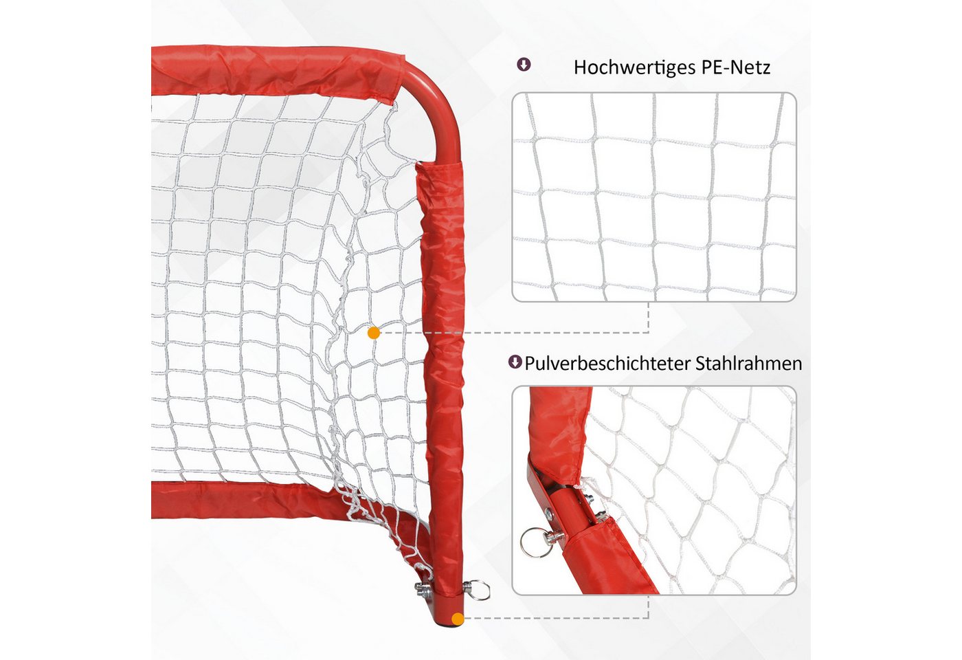 HOMCOM Fußballtor, rot, Stahl Bild 5