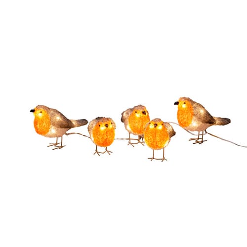 Konstsmide LED-Dekoration, Rotkehlchen, Stecker, orange