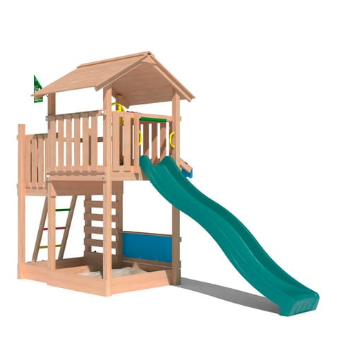 JUNGLE GYM Spielturm »Bayou«, LxBxH: 165 x 449 x 280 cm, grün - braun