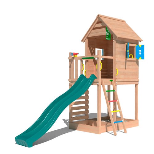 JUNGLE GYM Spielturm »Oasis«, LxBxH: 196 x 440 x 335 cm, grün - braun