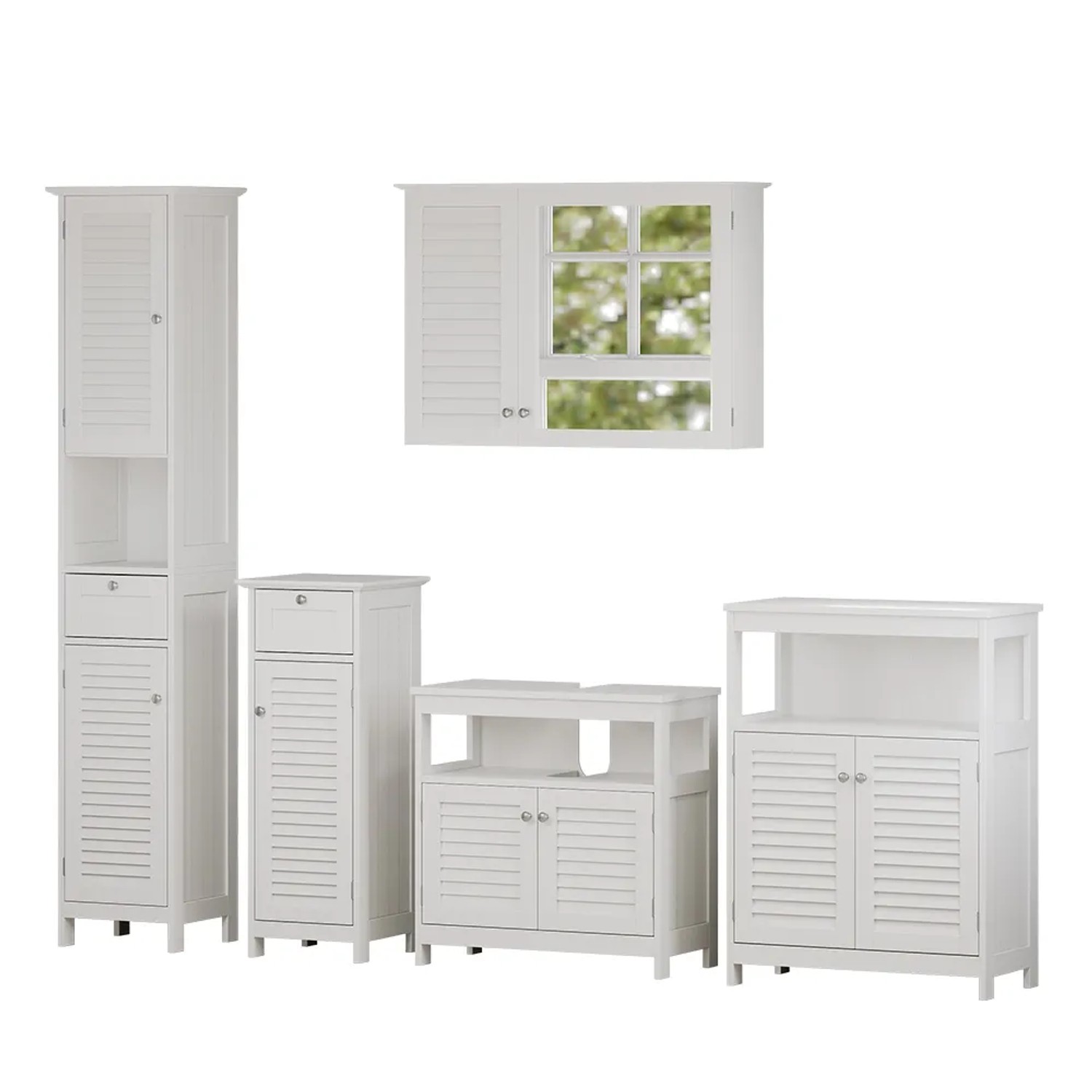 Vicco Badmöbel-Set Riad Weiß 5 Teile
