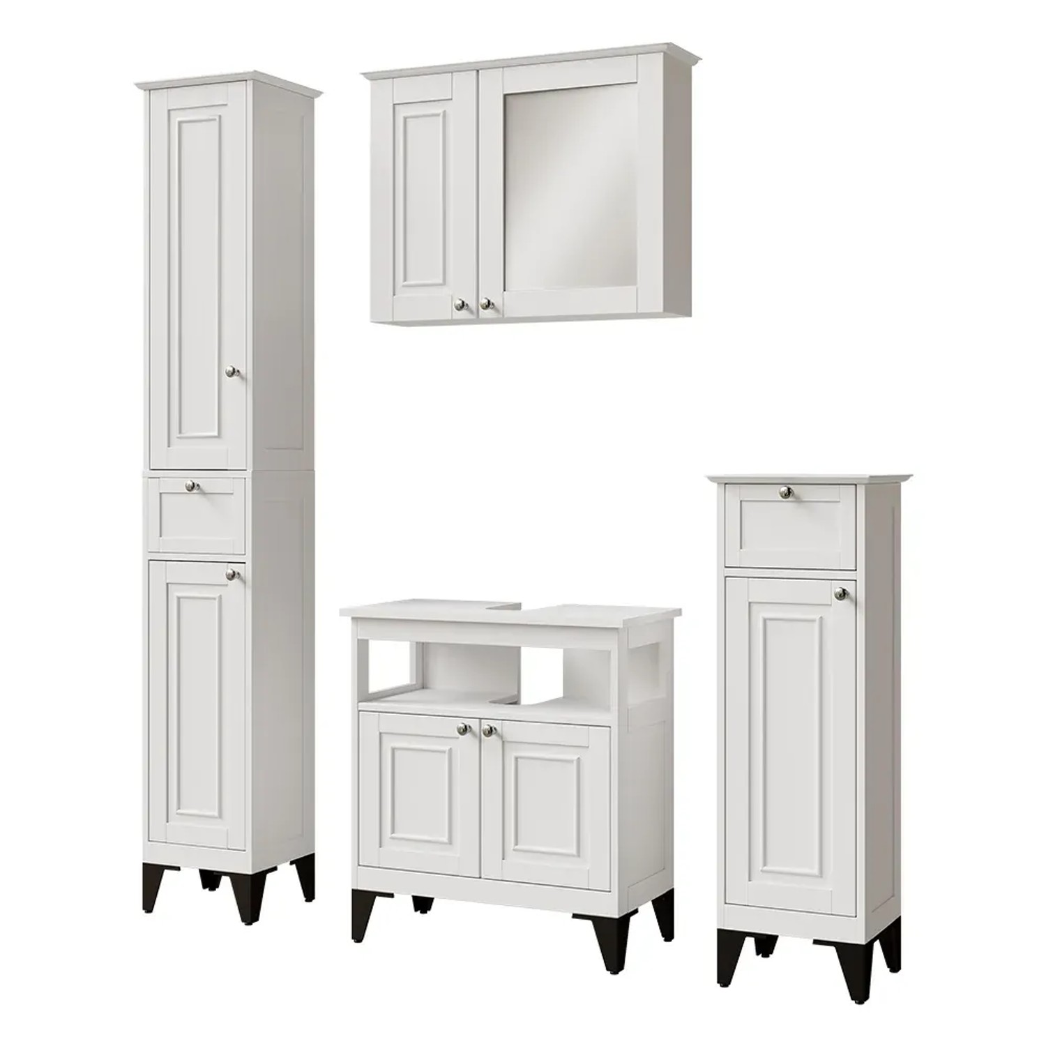 Vicco Badmöbel-Set Vanity Weiß 4 Teile
