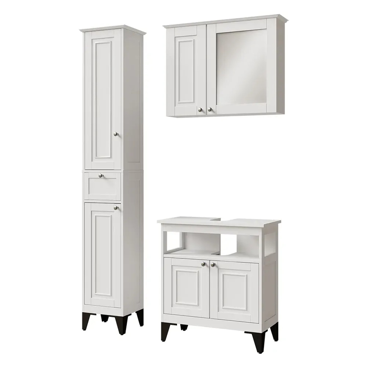 Vicco Badmöbel-Set Vanity Weiß 3 Teile Opt 2