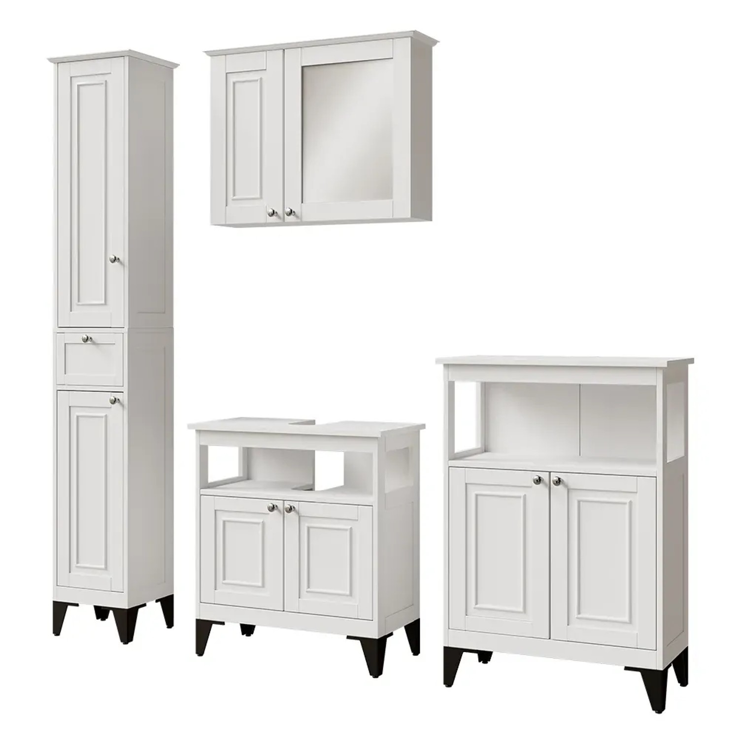 Vicco Badmöbel-Set Vanity Weiß 4 Teile Opt 2