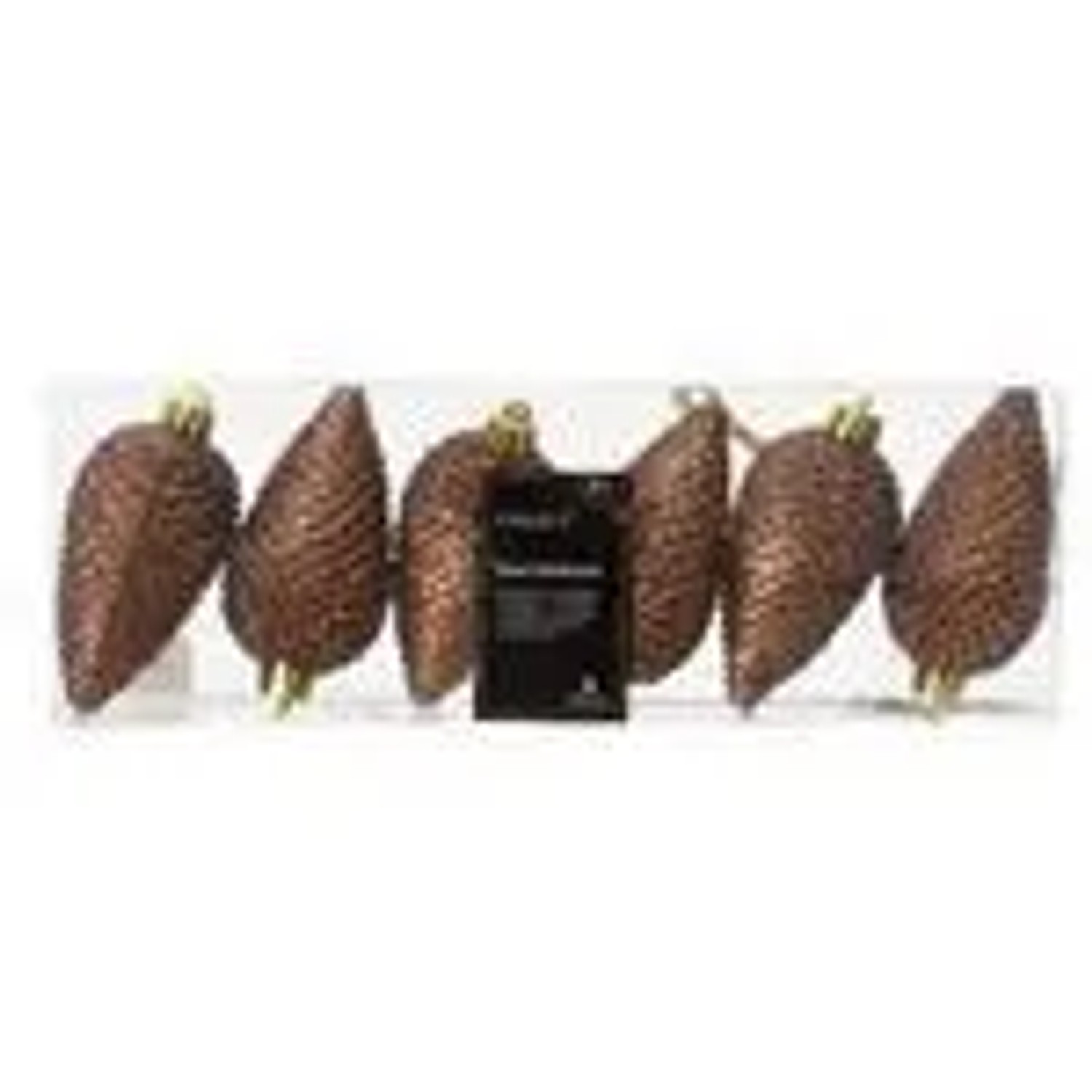 Kaemingk Christbaumschmuck Zapfen Bruchfest 4,5cm H 8cm 6 Stk Espresso