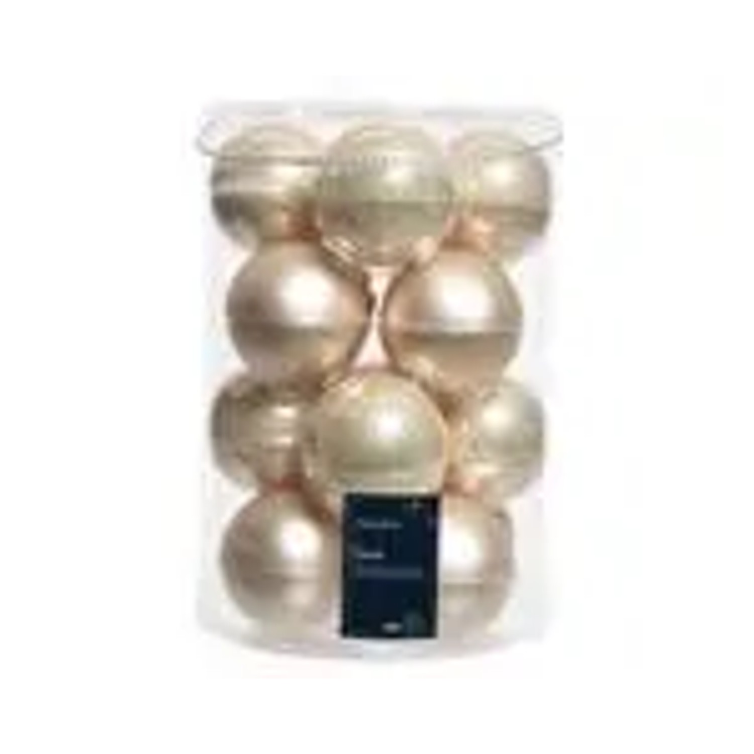 Kaemingk Weihnachtsbaumkugeln Glas 8 cm 16 Stueck Perle