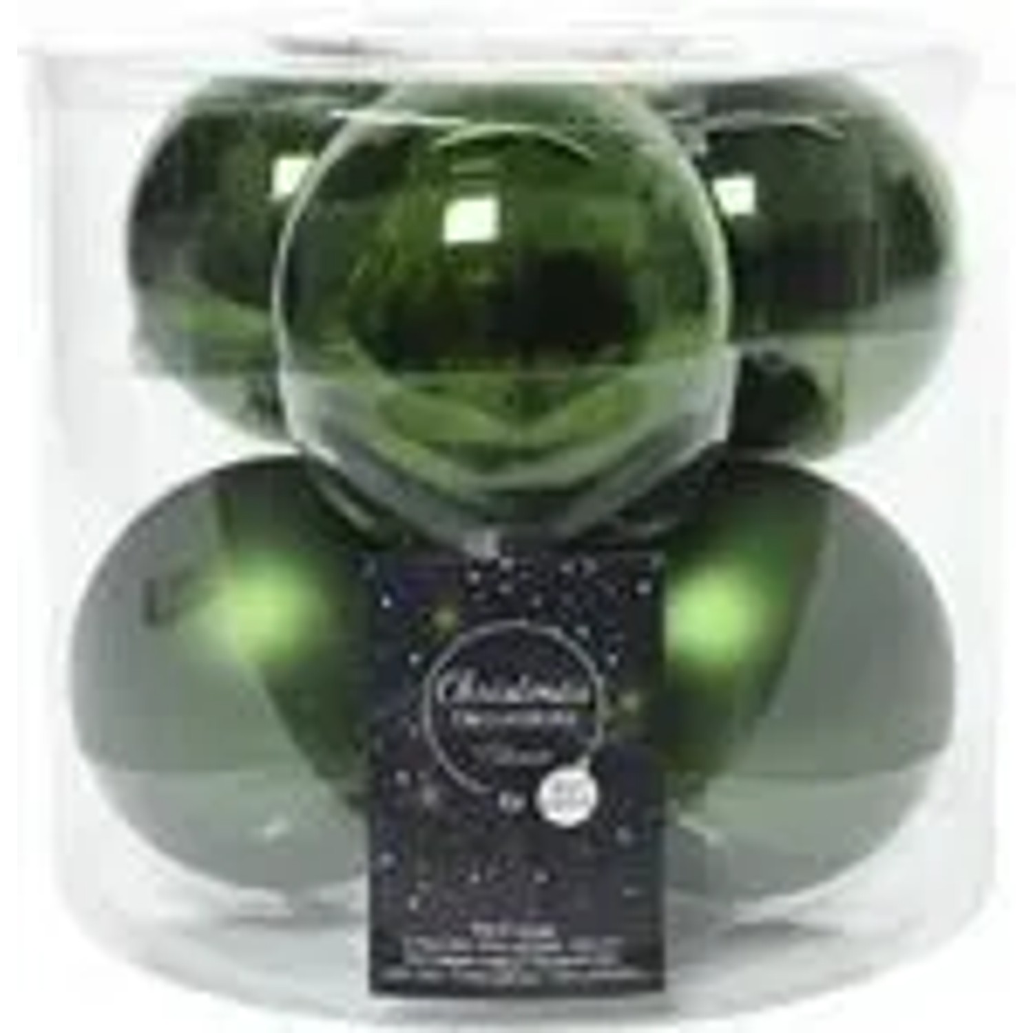 Kaemingk Weihnachtsbaumkugeln Glas 8 cm 6 Stueck PinienGruen