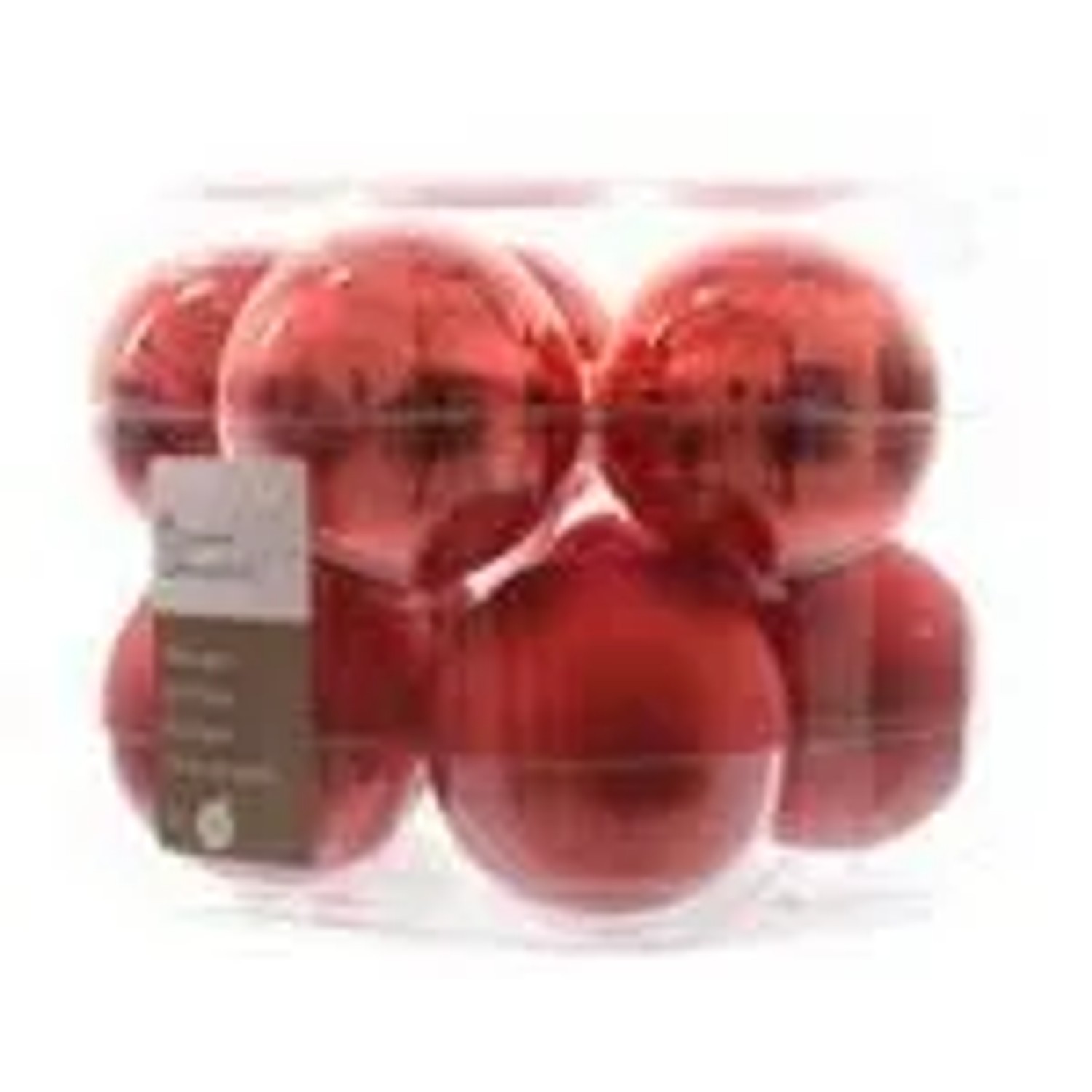 Kaemingk Weihnachtsbaumkugeln Glas 6 cm 10 Stueck Weihnachtsrot Matt Glaenzend