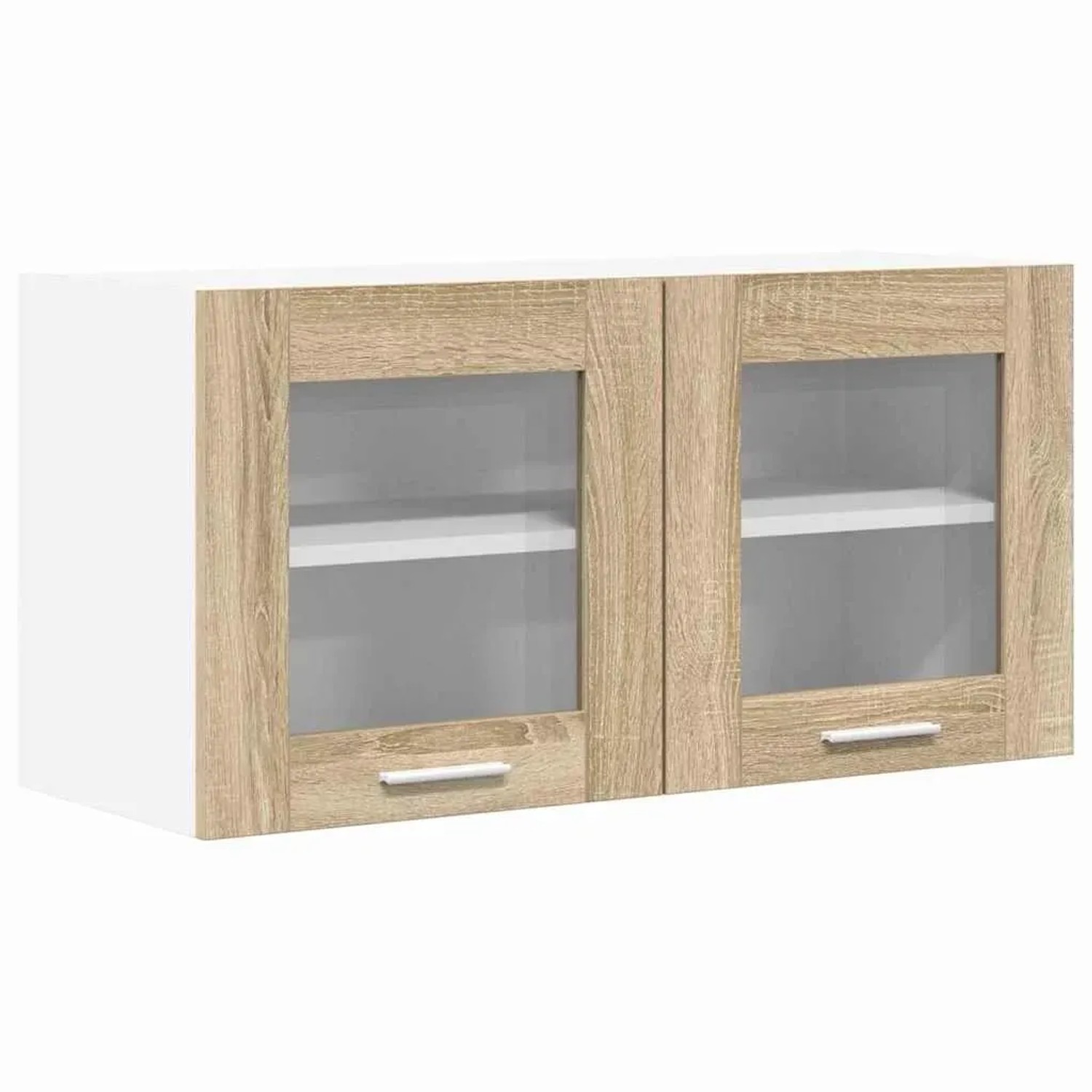 vidaXL Hängeschrank mit Tür Riga Sonoma-Eiche und Weiß 80 x 31 x 40 cm 884230
