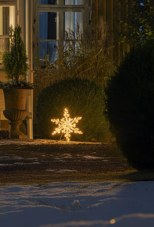 Konstsmide Deko-Schneeflocke mit 150 Bernsteinfarbenen LEDs für Außen