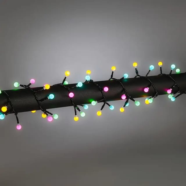 Konstsmide Globelichterkette Cluster mit 400 Pastellfarbenen LEDs für Außen